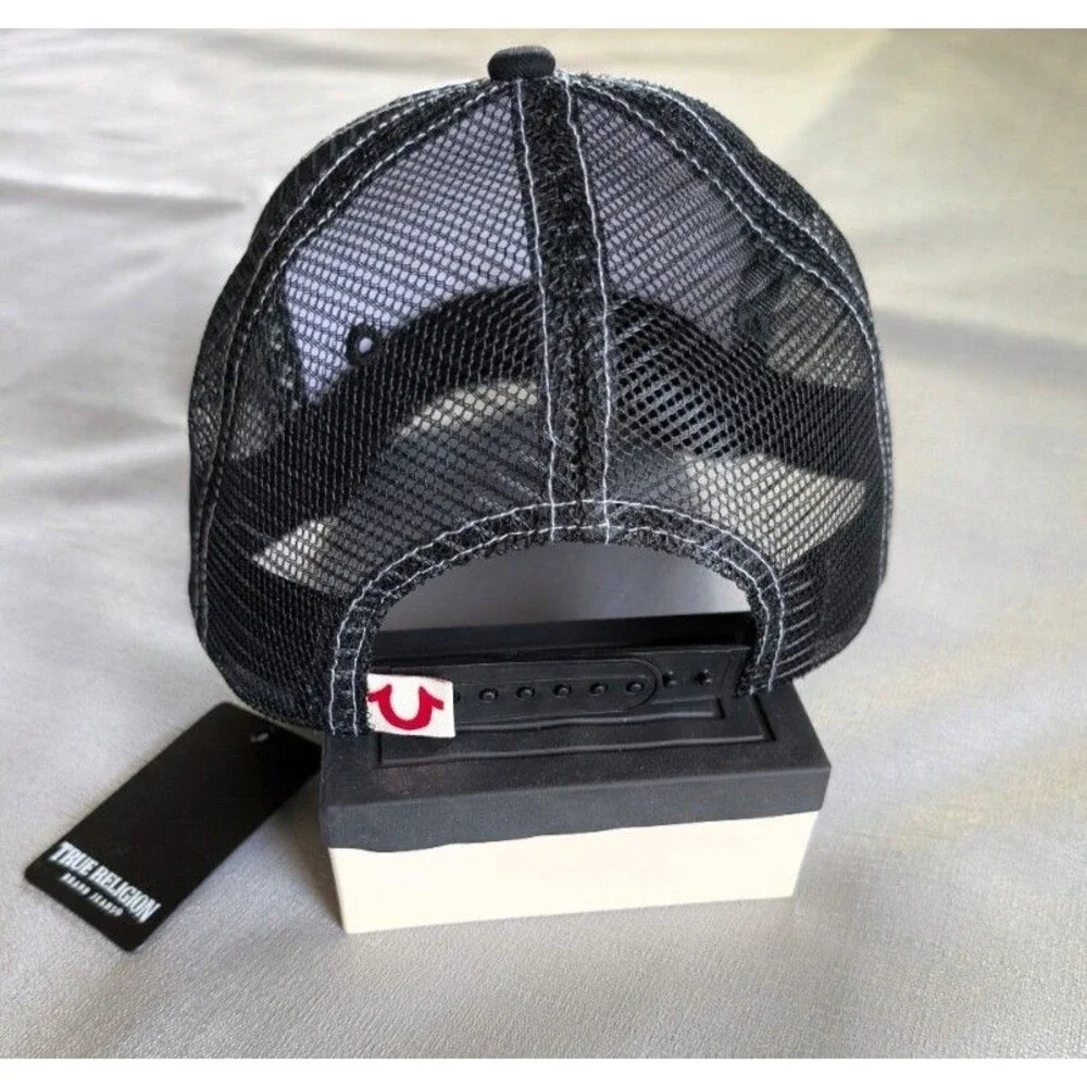 True Religion Buddha World Tour Logo Mesh Trucker Hat NEW!